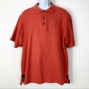 ORVIS Men’s Shirt Orange Polo pullover Sz Large